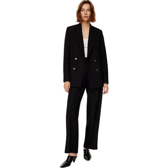 Aritzia Wilfred Size 0 Effortless Pant Pleated High Rise Wide Leg Black Waist 25 - Picture 16 of 16